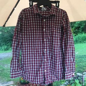Boys Long Sleeve Plaid Shirt